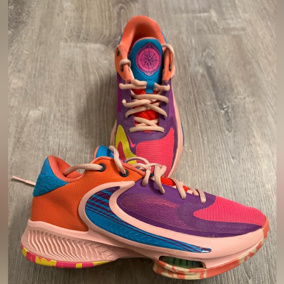 Nike Other - Nike Zoom Freak 4 Blue Purple Pink Multi DQ3824-500 Boys Size 6